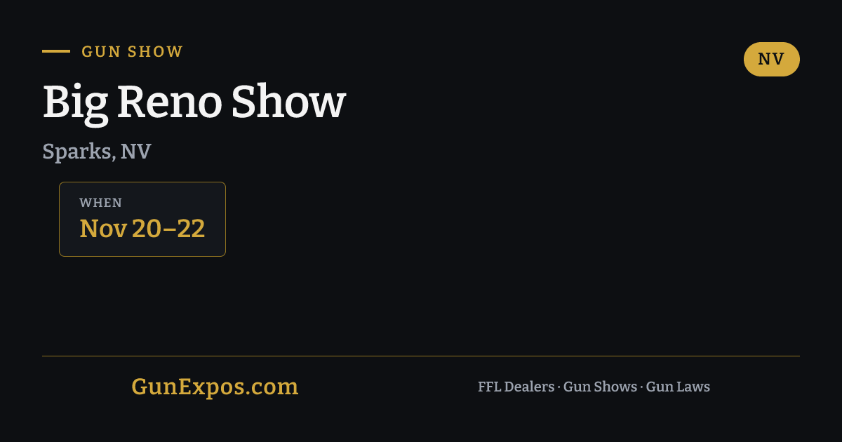 Big Reno Show November 2026 — Sparks, NV at Sparks Nugget C…